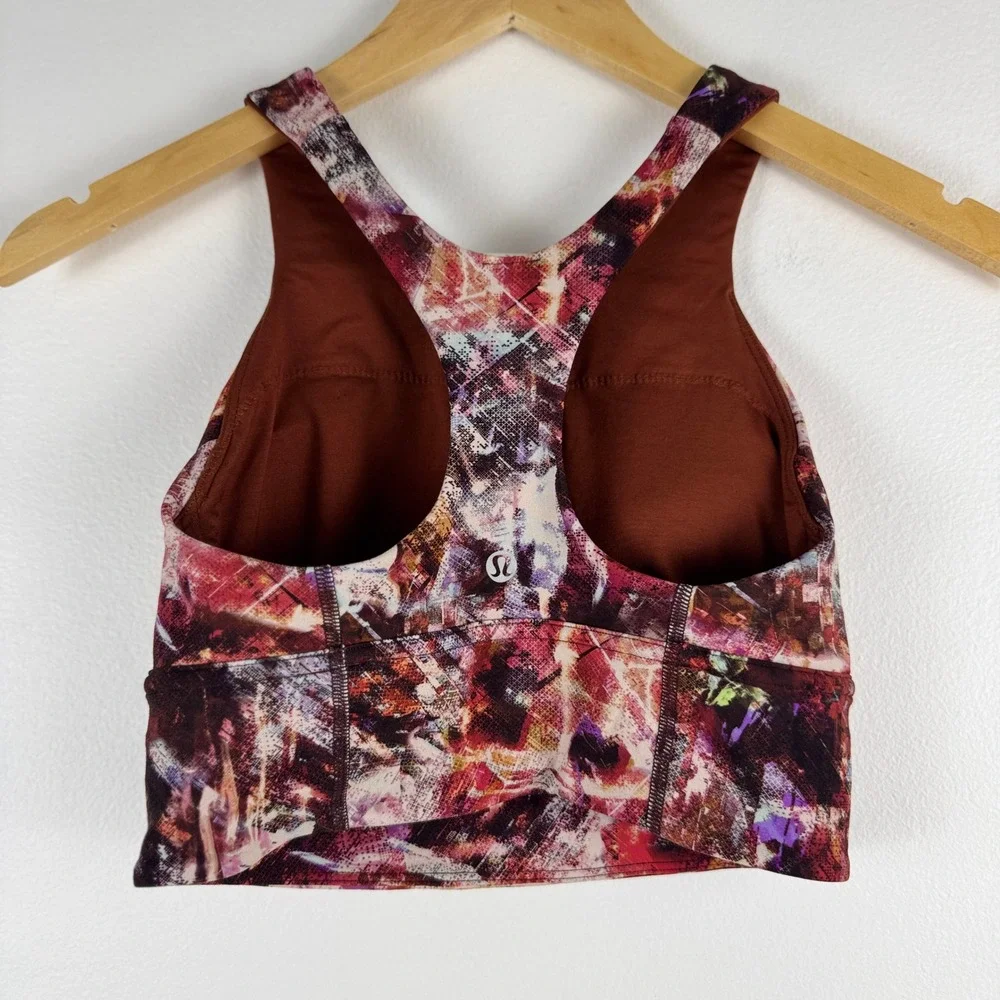 Lululemon Wunder Train Urbantricity Long Line Bra‎ Size 4 Abstract Print
